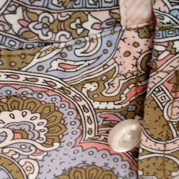 'TALBOTS PETITES' Roll tab Shirt Size LP Paisley EUC - Picture 6 of 9